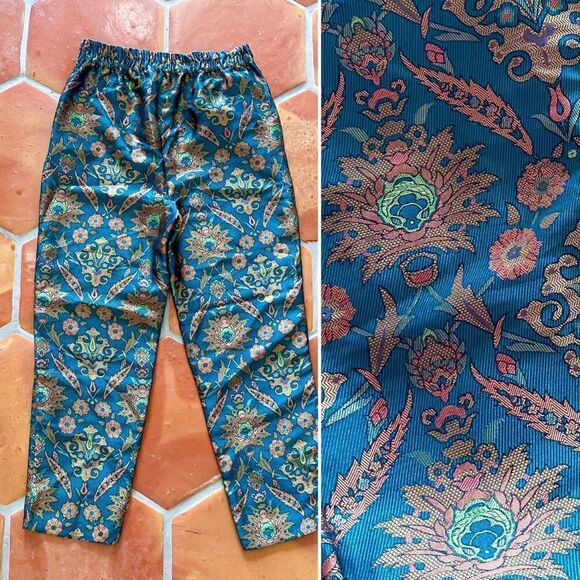Maeve S Pant Melyssa Jacquard Trouser Floral Green - Picture 1 of 3